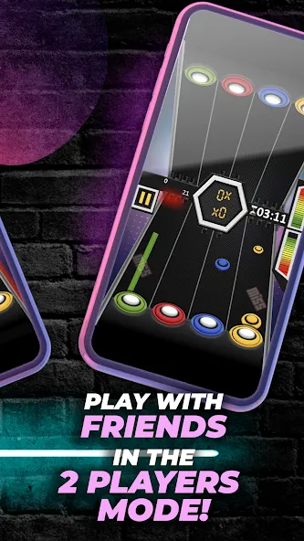 Guitar Hero Game: EDM Music (ЭДМ) [МОД Меню] APK Android Screenshot 4