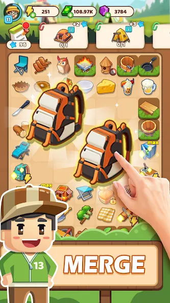Campsite Craze: Puzzle Merge (Кемпинговая Лихорадка) [МОД Меню] APK Android Screenshot 2