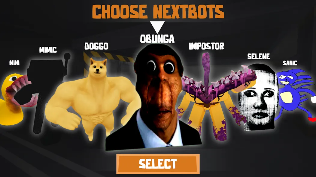 Nextbots: Obunga Chase Rooms (Некстботс) [МОД Все открыто] APK Android Screenshot 1