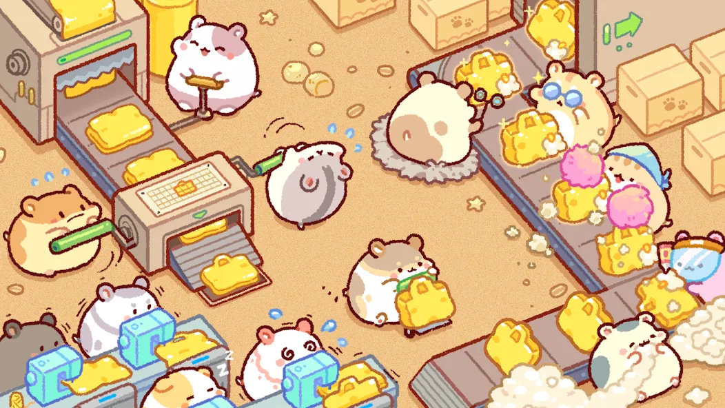 Hamster Bag Factory : Tycoon (Хэмстер сумка фабрика) [МОД Mega Pack] APK Android Screenshot 1