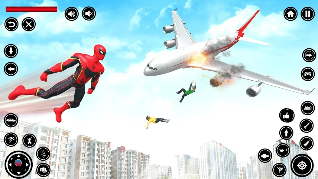 Flying Spider Rope Hero Fight (Флайинг Спайдер Роп Хиро Файт) [МОД Все открыто] APK Android Screenshot 1