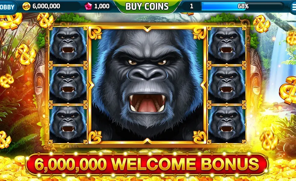 Ape Slots: Vegas Casino Deluxe [МОД Все открыто] APK Android Screenshot 1