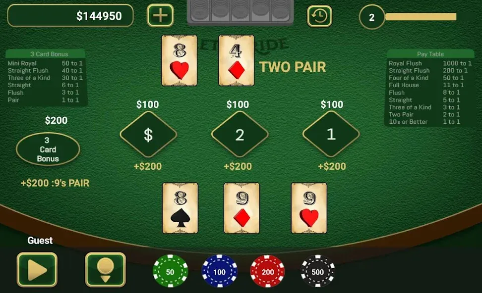 Let It Ride Poker [МОД Бесконечные монеты] APK Android Screenshot 2