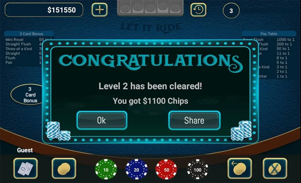Let It Ride Poker [МОД Бесконечные монеты] APK Android Screenshot 4