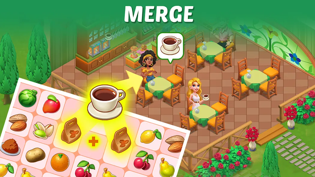 Merge Cooking:Theme Restaurant [МОД Premium] APK Android Screenshot 3