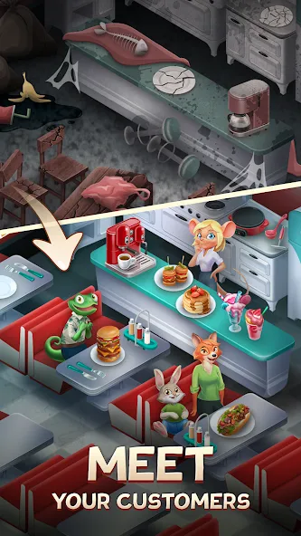 Merge Inn - Cafe Merge Game (Мердж Инн) [МОД Mega Pack] APK Android Screenshot 3