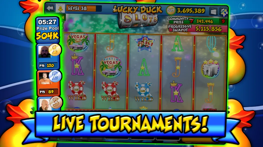 Lucky Duck Slots (Лаки Дак Слотс) [МОД Бесконечные монеты] APK Android Screenshot 3