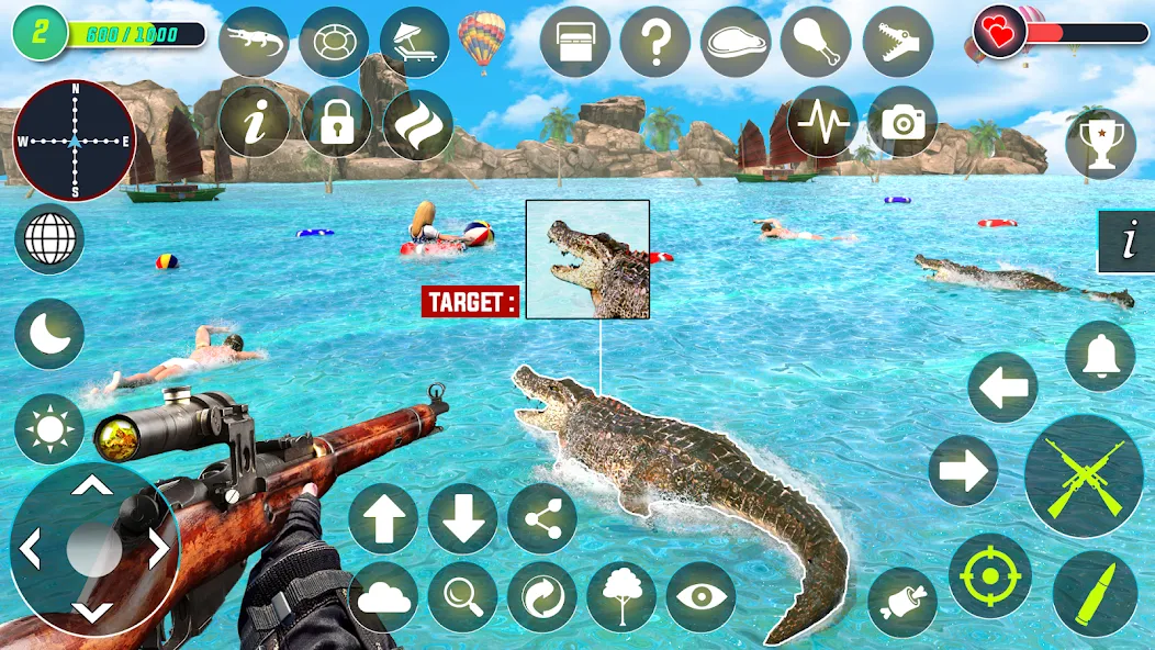 Crocodile Hunting Animal Games (Крокодил Охота Игры с животными) [МОД Много денег] APK Android Screenshot 5