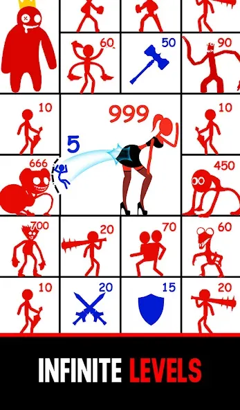 Stick Hero: Mighty Tower Wars (Стик Хиро) [МОД Все открыто] APK Android Screenshot 2