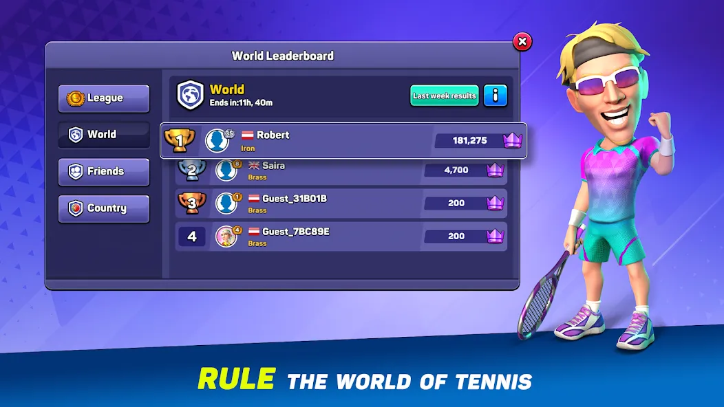 Mini Tennis: Perfect Smash (Мини Теннис) [МОД Mega Pack] APK Android Screenshot 4