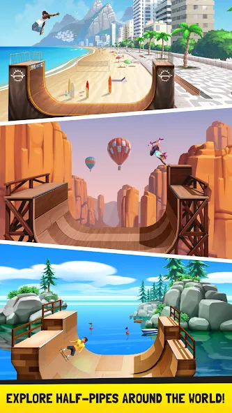 Flip Skater (Флип скейтер) [МОД Mega Pack] APK Android Screenshot 2