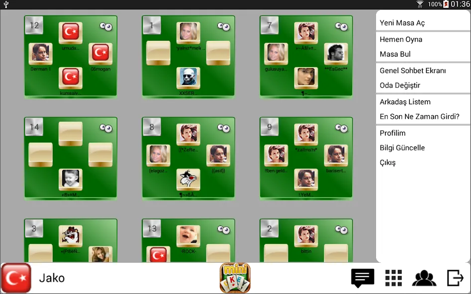 mini101 Online 101, Okey ve 51 [МОД Много денег] APK Android Screenshot 3