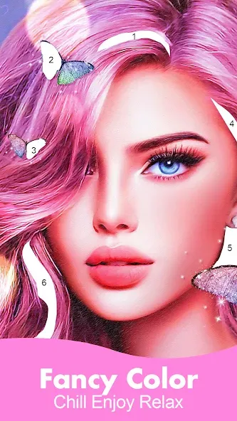 Fancy Color - Paint By Number (Фэнси Колор) [МОД Бесконечные монеты] APK Android Screenshot 1
