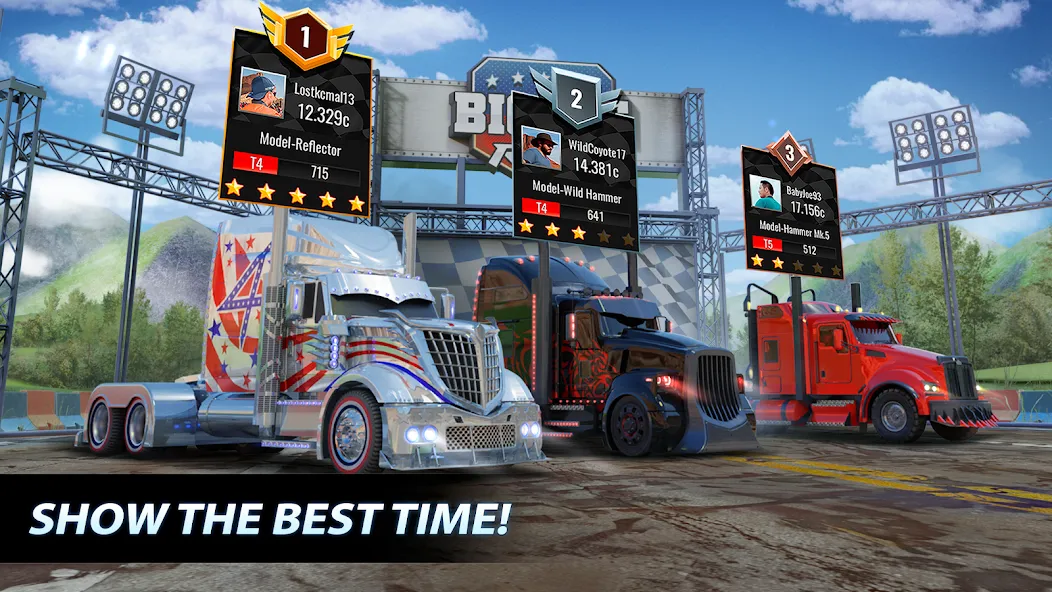 Big Rig Racing: Drag racing (Биг Риг Рейсинг) [МОД Много денег] APK Android Screenshot 3