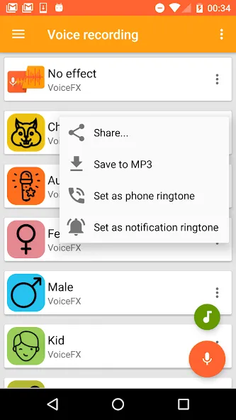 VoiceFX - Voice Changer with v [МОД Все открыто] APK Android Screenshot 3