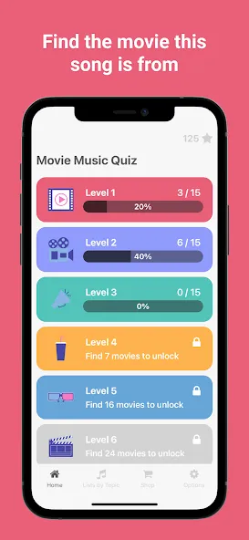 Movie Music Quiz - Blindtest (Муви Мьюзик Квиз) [МОД Unlocked] APK Android Screenshot 1