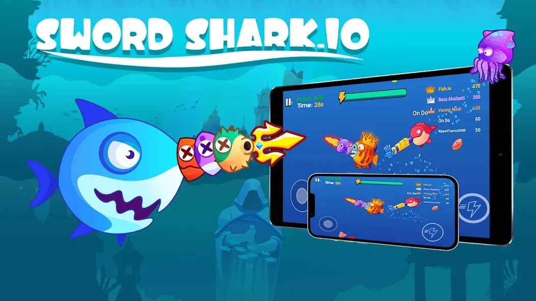 Sword Shark.io - Hungry Shark [МОД Mega Pack] APK Android Screenshot 1