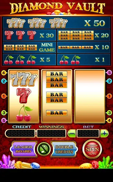Diamond Vault Slots - Vegas (Бриллиантовые ячейки слотов) [МОД Бесконечные монеты] APK Android Screenshot 3