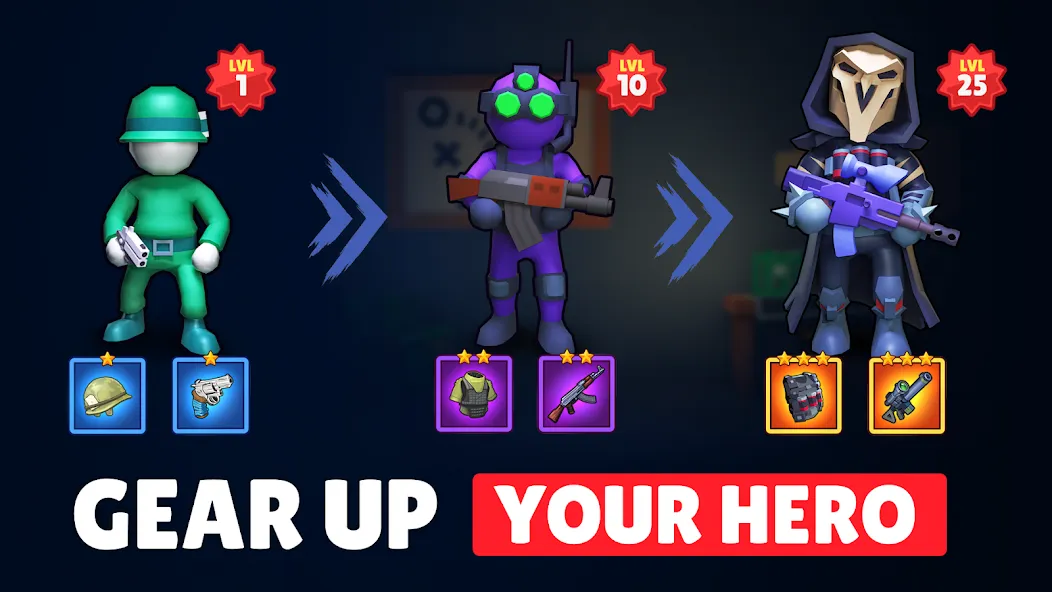 Soldier Wars RPG Fight Battle (тикмен оф Варс) [МОД Premium] APK Android Screenshot 4