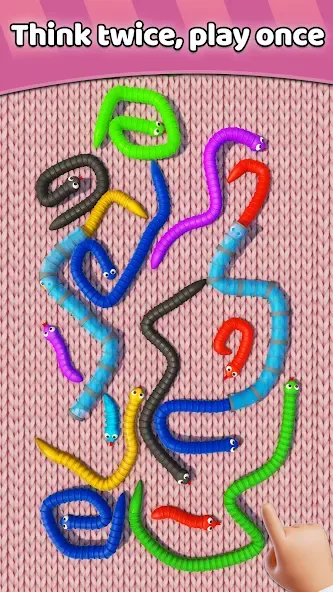 Tangled Snakes Puzzle Game (Танглед Снейк 3Д) [МОД Бесконечные монеты] APK Android Screenshot 2