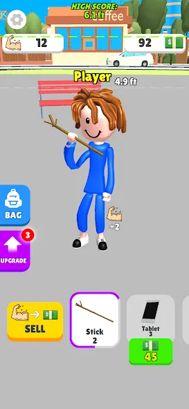 Lifting Hero (Лифтинг герой) [МОД Много денег] APK Android Screenshot 1