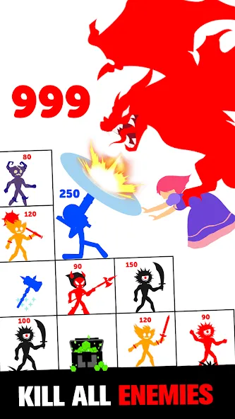 Stick Fight: Endless Battle (Стик Файт) [МОД Бесконечные монеты] APK Android Screenshot 2