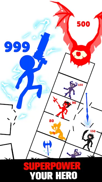 Stick Fight: Endless Battle (Стик Файт) [МОД Бесконечные монеты] APK Android Screenshot 3