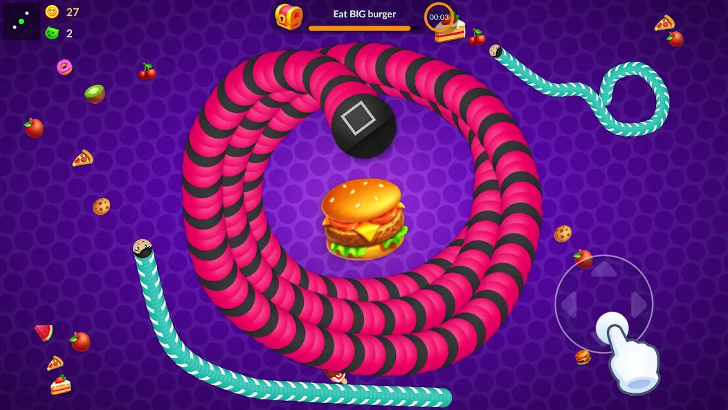 Snake vs Worms: Fun .io Zone [МОД Меню] APK Android Screenshot 1