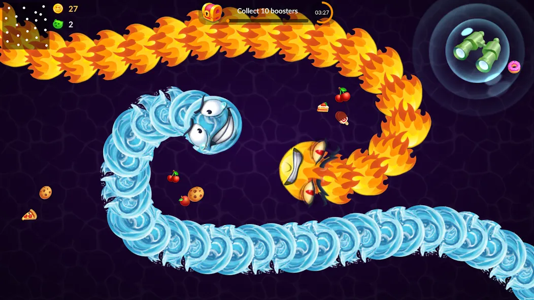 Snake vs Worms: Fun .io Zone [МОД Меню] APK Android Screenshot 2