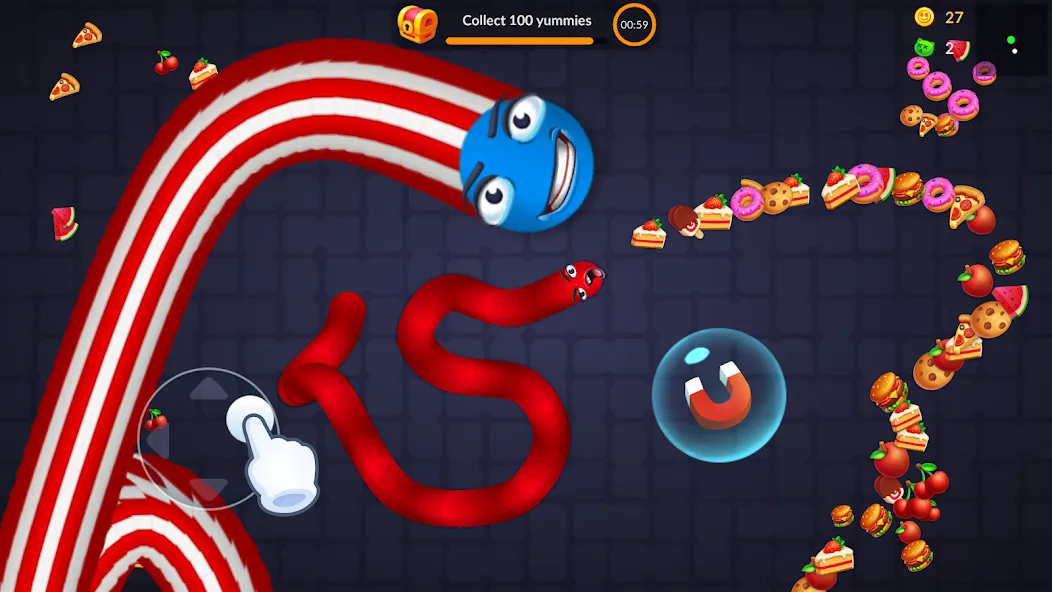 Snake vs Worms: Fun .io Zone [МОД Меню] APK Android Screenshot 3