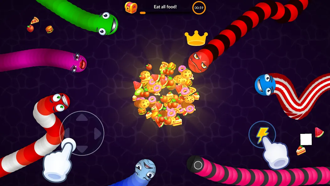 Snake vs Worms: Fun .io Zone [МОД Меню] APK Android Screenshot 4