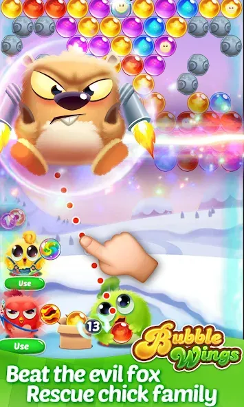 Bubble Wings: bubble shooter (Бабл Вингс) [МОД Все открыто] APK Android Screenshot 2