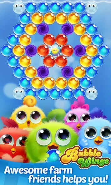 Bubble Wings: bubble shooter (Бабл Вингс) [МОД Все открыто] APK Android Screenshot 4