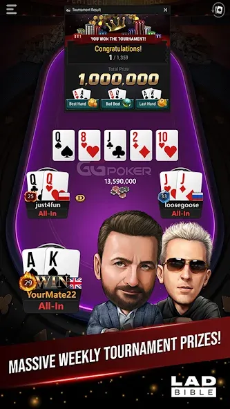 GGPoker UK - Real Online Poker (Покер Великобритания) [МОД Много денег] APK Android Screenshot 1