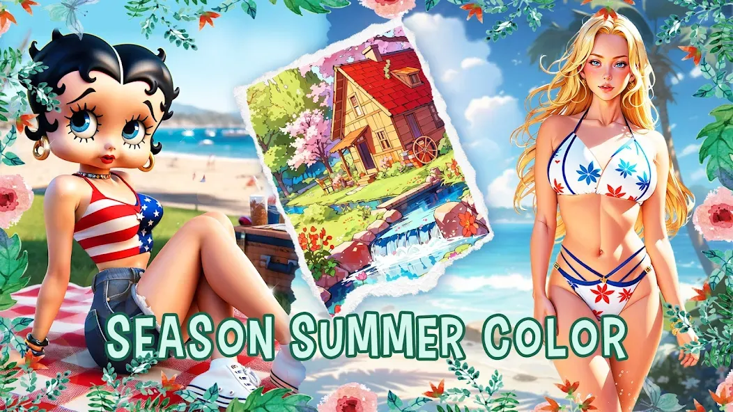 Season Summer Coloring Games [МОД Много денег] APK Android Screenshot 5