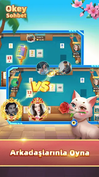 Okey Sohbet: 101 & batak (Окей Сохбет) [МОД Unlocked] APK Android Screenshot 1