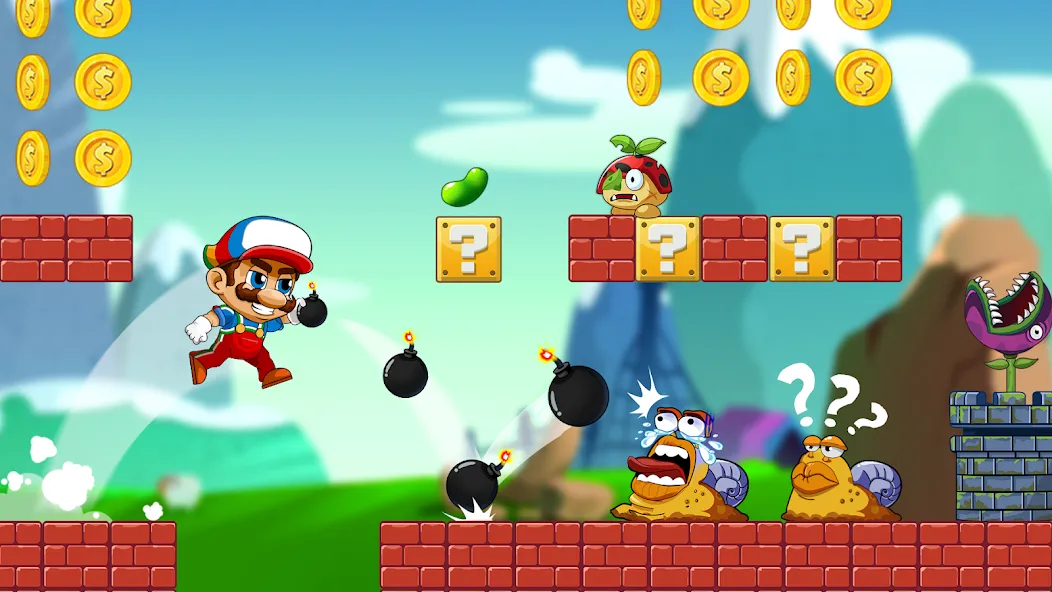 Super Bean Bros: Running Games (Супер Бин Приключение) [МОД Все открыто] APK Android Screenshot 1
