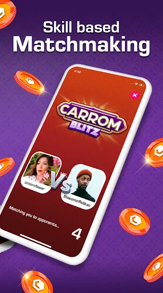 Carrom Blitz: Win Rewards (Карром Блиц) [МОД Premium] APK Android Screenshot 2