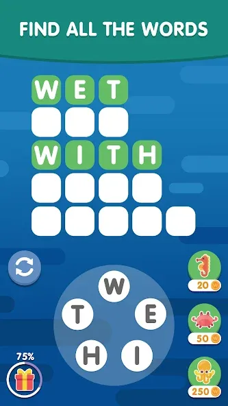 Word Search Sea: Word Puzzle [МОД Все открыто] APK Android Screenshot 3