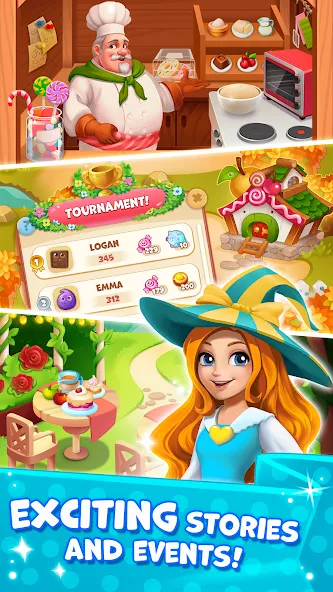 Candy Valley - Match 3 Puzzle [МОД Все открыто] APK Android Screenshot 2