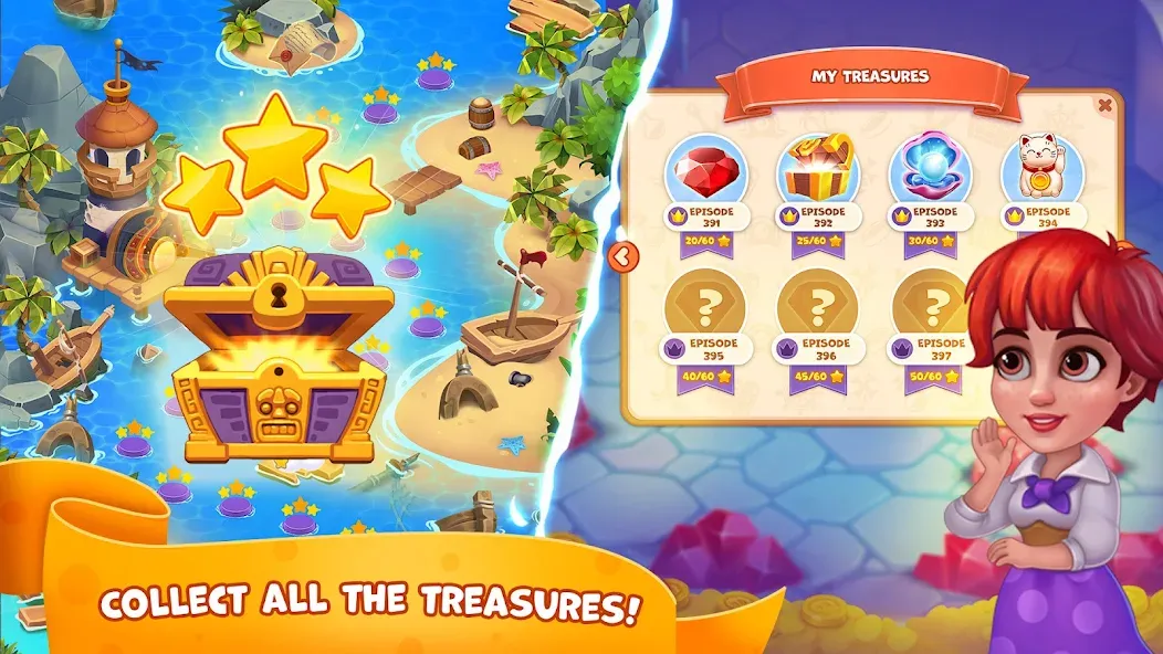 Pirate Treasures: Jewel & Gems [МОД Mega Pack] APK Android Screenshot 4