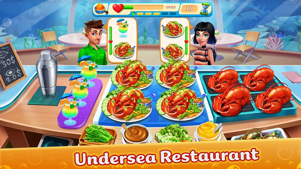 Cooking Aquarium - A Star Chef (Кукинг Аквариум) [МОД Mega Pack] APK Android Screenshot 2