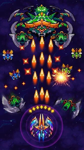 Galaxiga Arcade Shooting Game (Галаксига) [МОД Unlocked] APK Android Screenshot 1