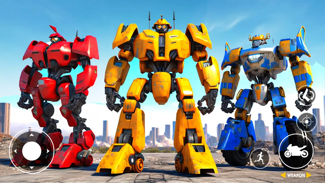 Real Robot Bike Transform Game [МОД Бесконечные монеты] APK Android Screenshot 2