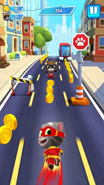 Talking Tom Hero Dash [МОД Меню] APK Android Screenshot 1
