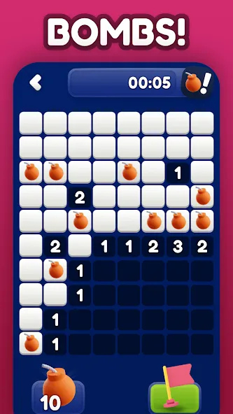 Minesweeper Bomb Mines Game (Майнсвипер разблокирует уровни Марка) [МОД Меню] APK Android Screenshot 3
