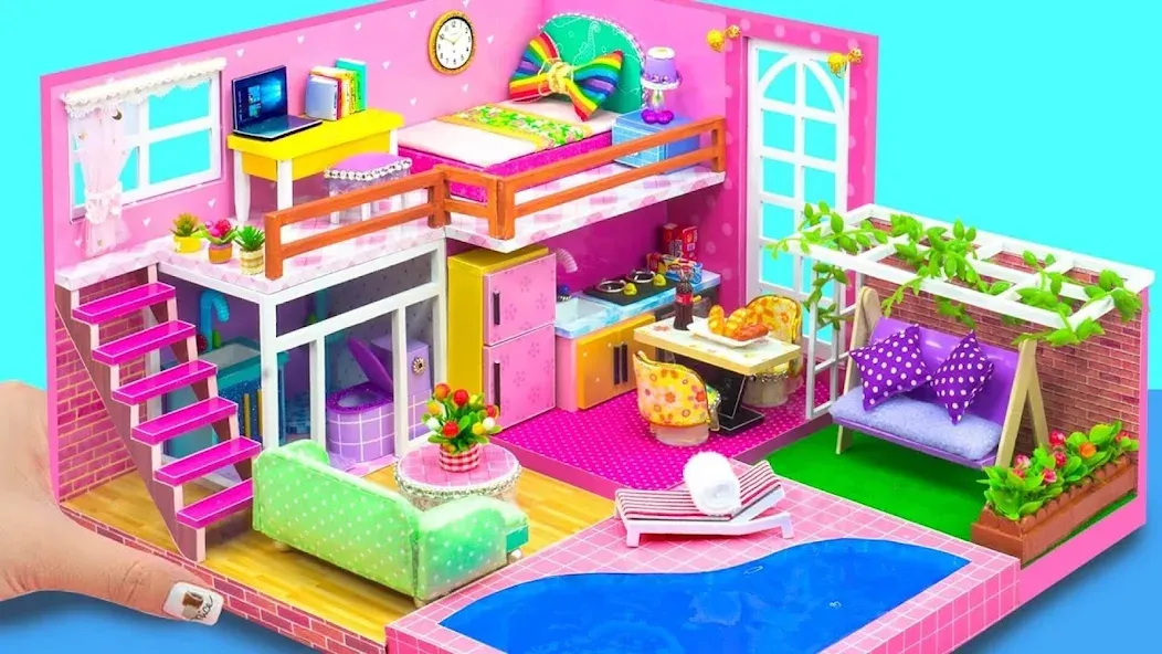 Girl Doll House Design Games (Дизайнерские игры для девочек Домик для кукол) [МОД Все открыто] APK Android Screenshot 2