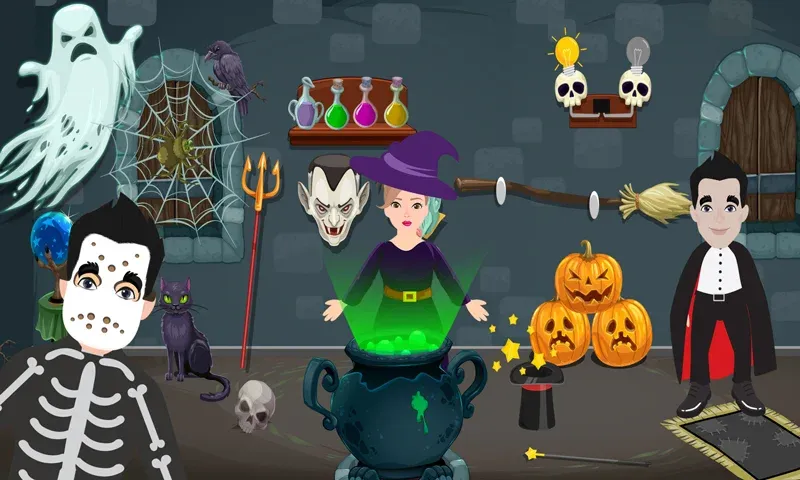 Pretend Play Halloween Party (Претендуй на Хэллоуинскую вечеринку) [МОД Mega Pack] APK Android Screenshot 1