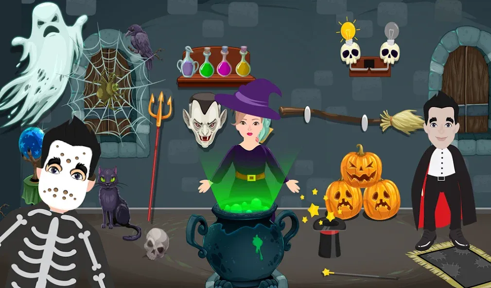 Pretend Play Halloween Party (Претендуй на Хэллоуинскую вечеринку) [МОД Mega Pack] APK Android Screenshot 5