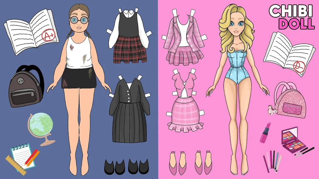 Chibi Dolls Dress Up Games (Чиби Куклы Игра в Одевание) [МОД Unlocked] APK Android Screenshot 4